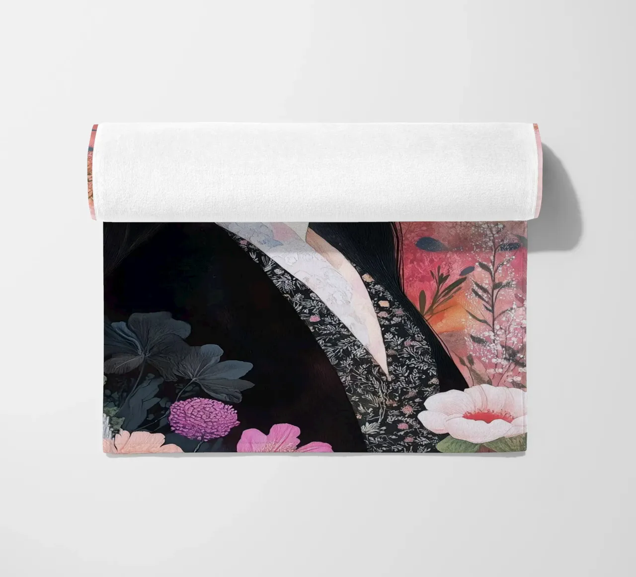 Mona portrait beach towel by Justyna Jaszke JBJart