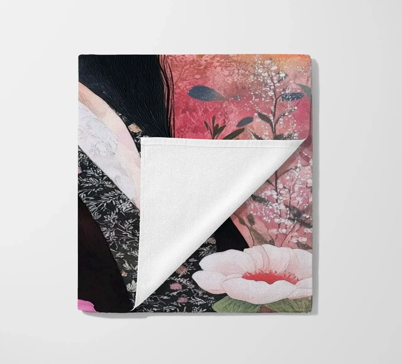 Mona portrait beach towel by Justyna Jaszke JBJart