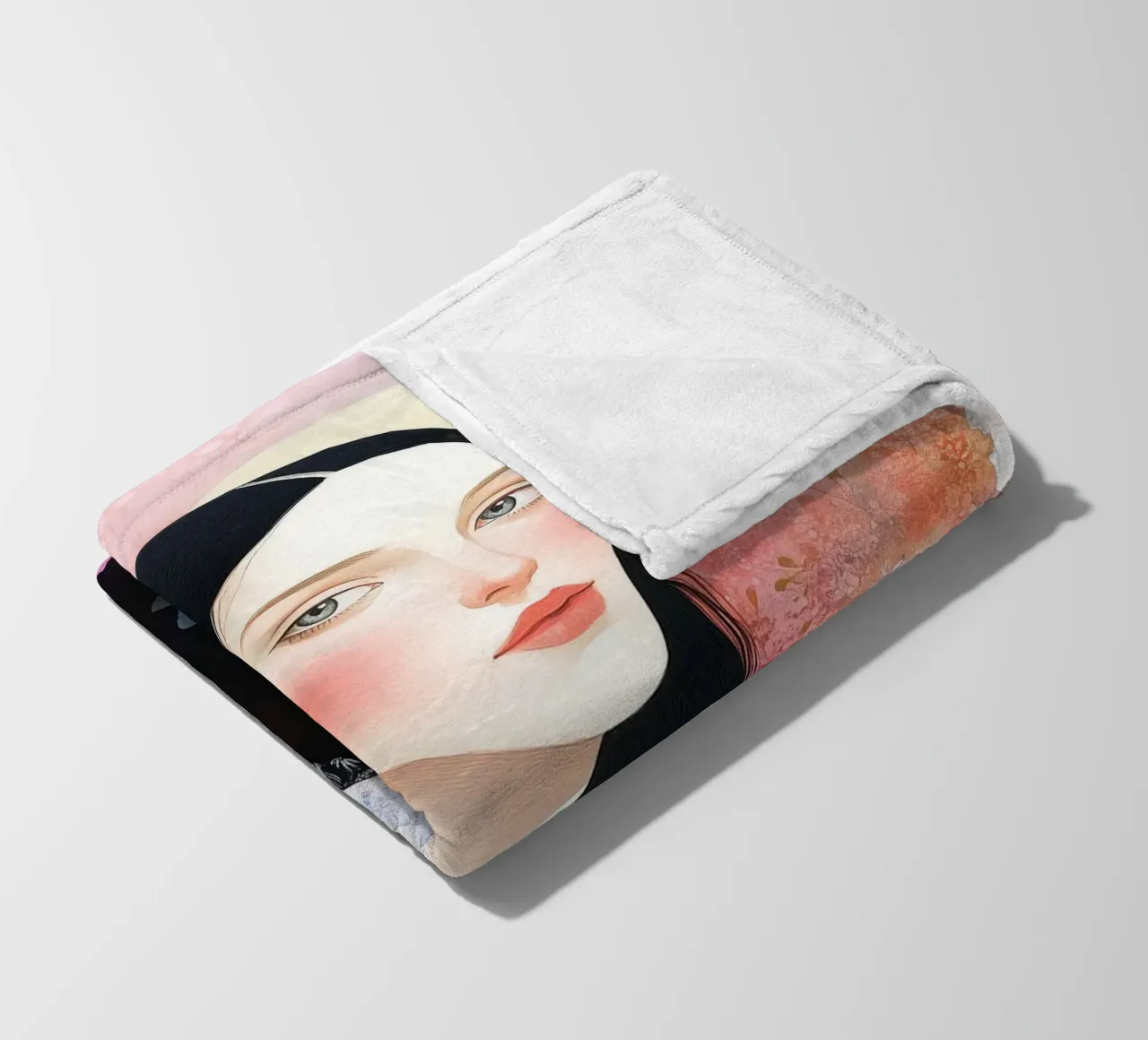 Mona portrait fleece blanket by Justyna Jaszke JBJart