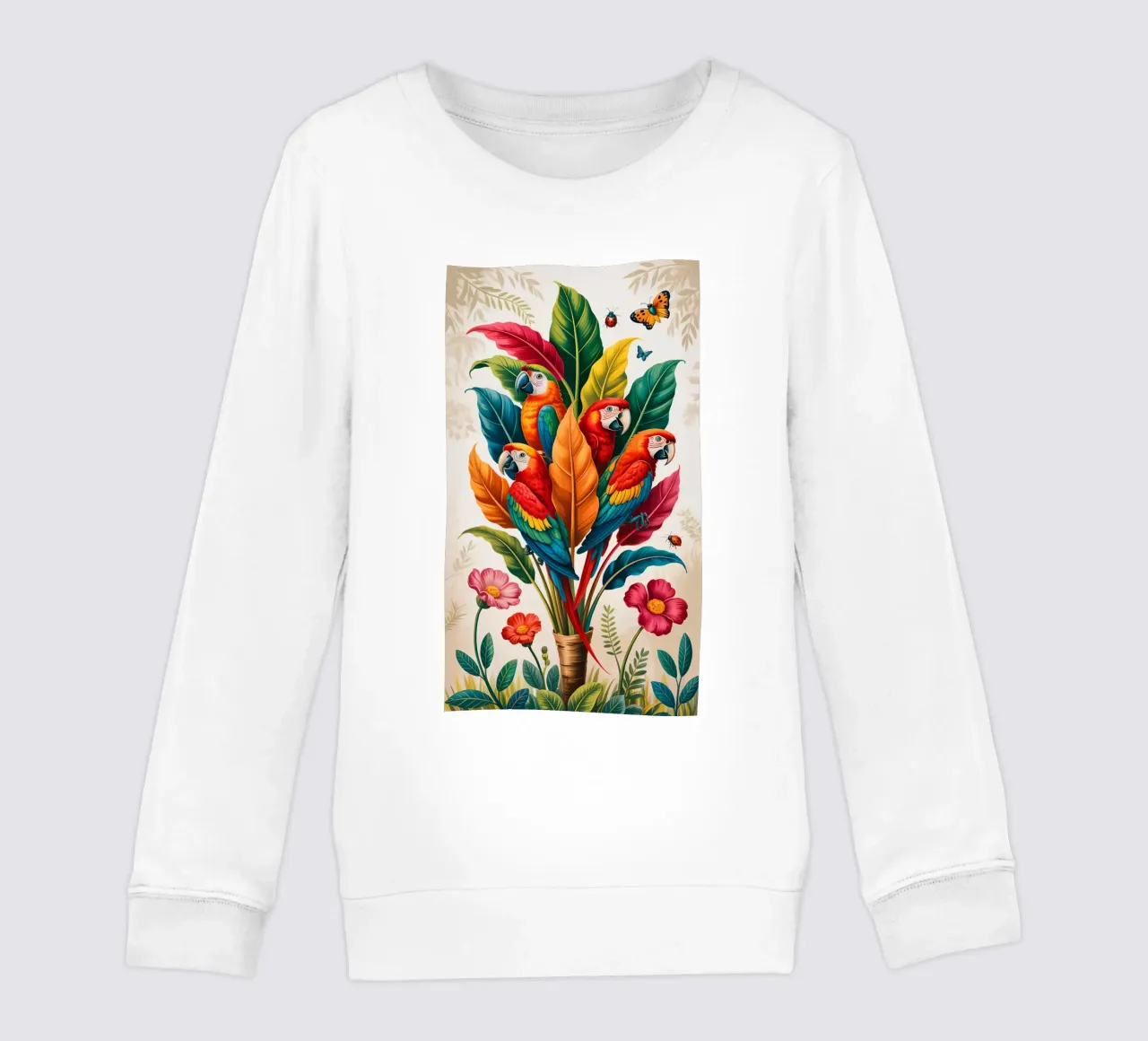 Flower With Parrot felpa bambino da Jeff Studio
