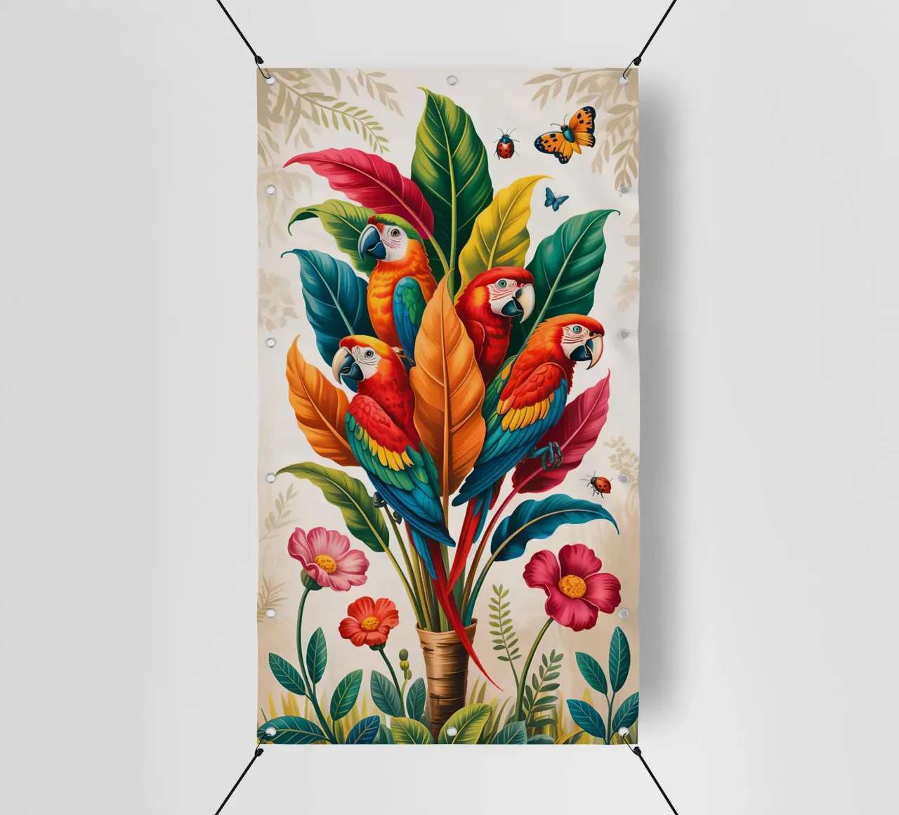 Flower With Parrot telo in pvc da Jeff Studio