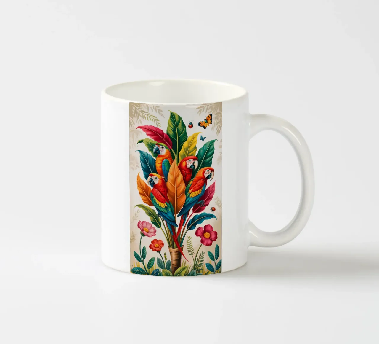 Flower With Parrot tazza in ceramica da Jeff Studio