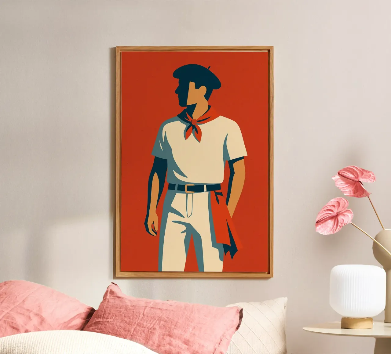Basco - L'eleganza rossa e bianca di una tradizione alluminio dibond da JETLAG | affiches voyage