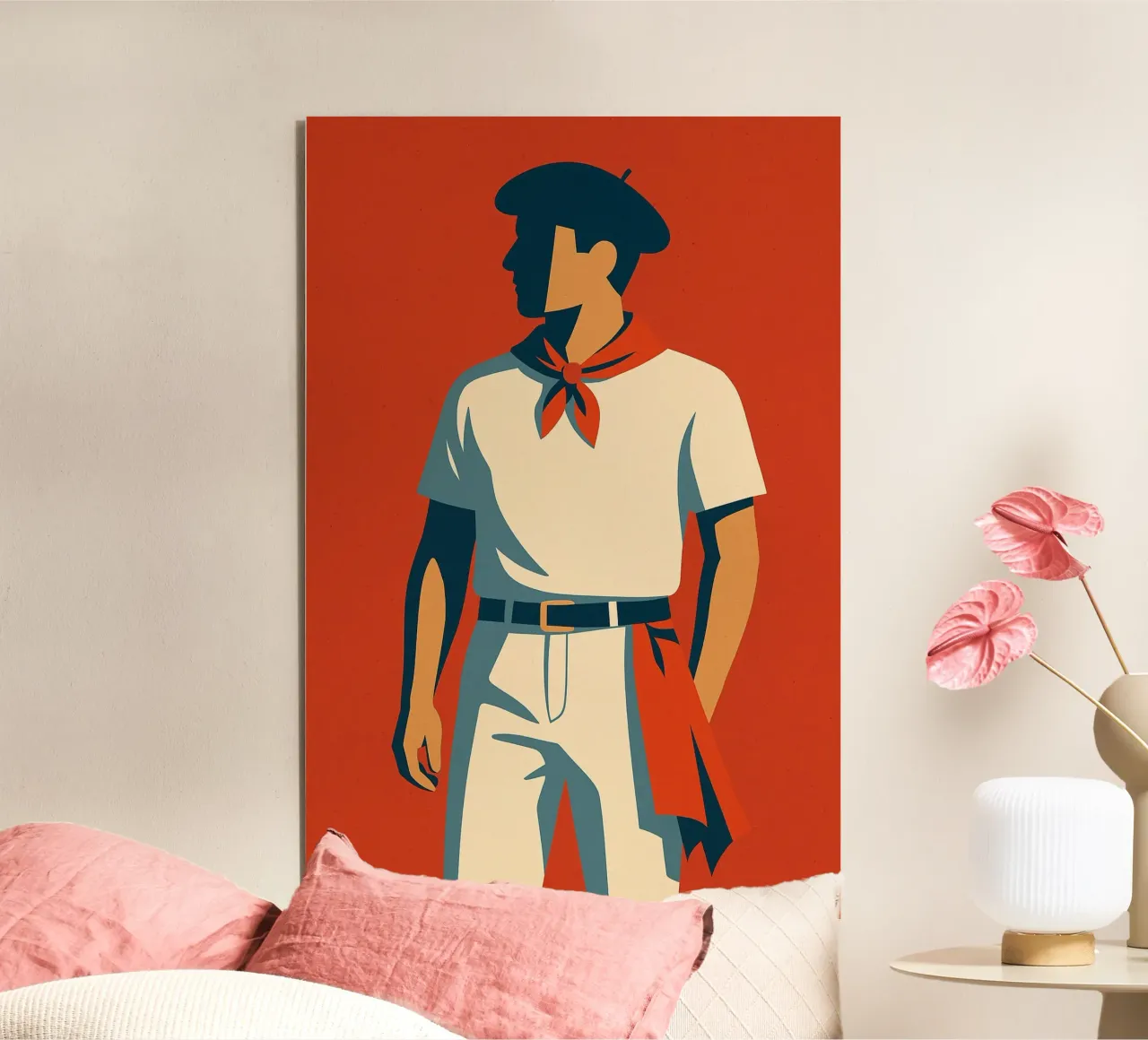 Basco - L'eleganza rossa e bianca di una tradizione alluminio dibond da JETLAG | affiches voyage