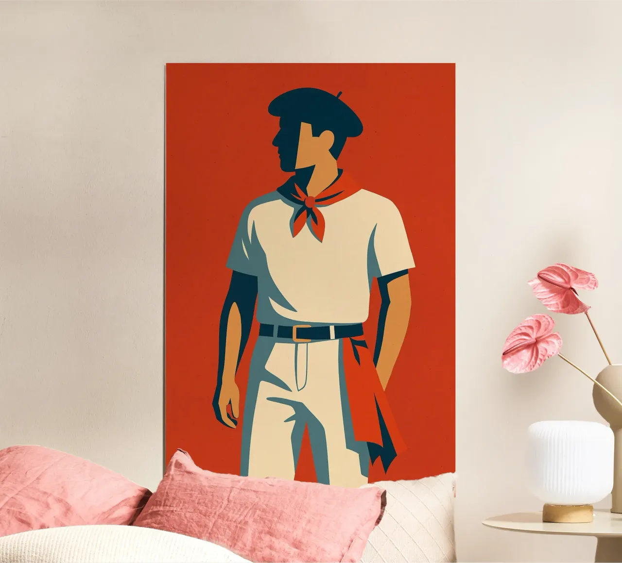 Basco - L'eleganza rossa e bianca di una tradizione carta hahnemühle da JETLAG | affiches voyage