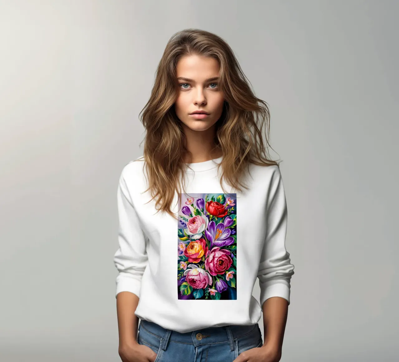 Flower  Painting Colorful felpa da Jeff Studio