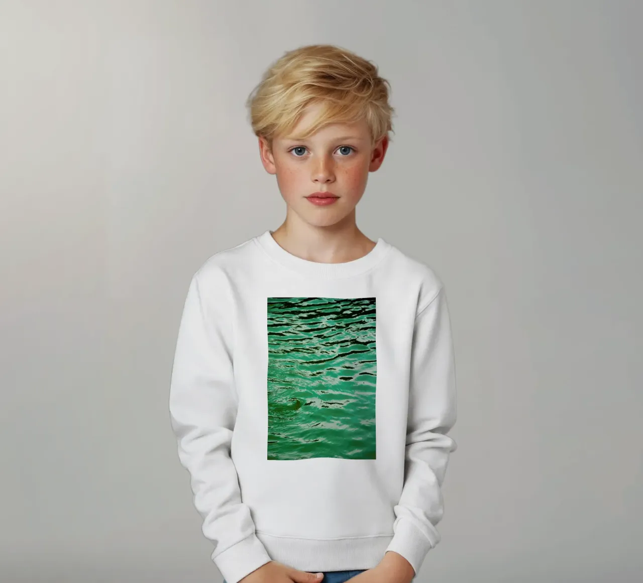 Mint Petrol Blue kids sweatshirt by Studio Nahili