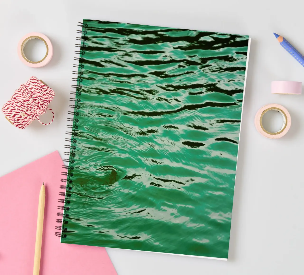 Mint Petrol Blue spiral notebook by Studio Nahili