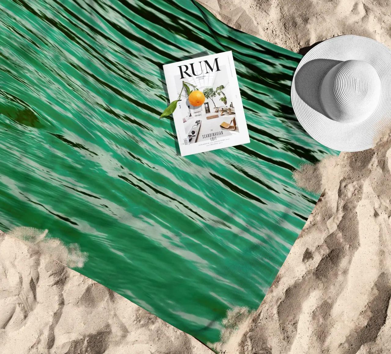 Mint Petrol Blue beach towel by Studio Nahili
