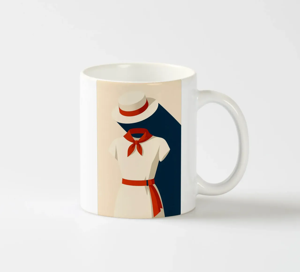Donna basca - Eleganza femminile in rosso e bianco tazza in ceramica da JETLAG | affiches voyage