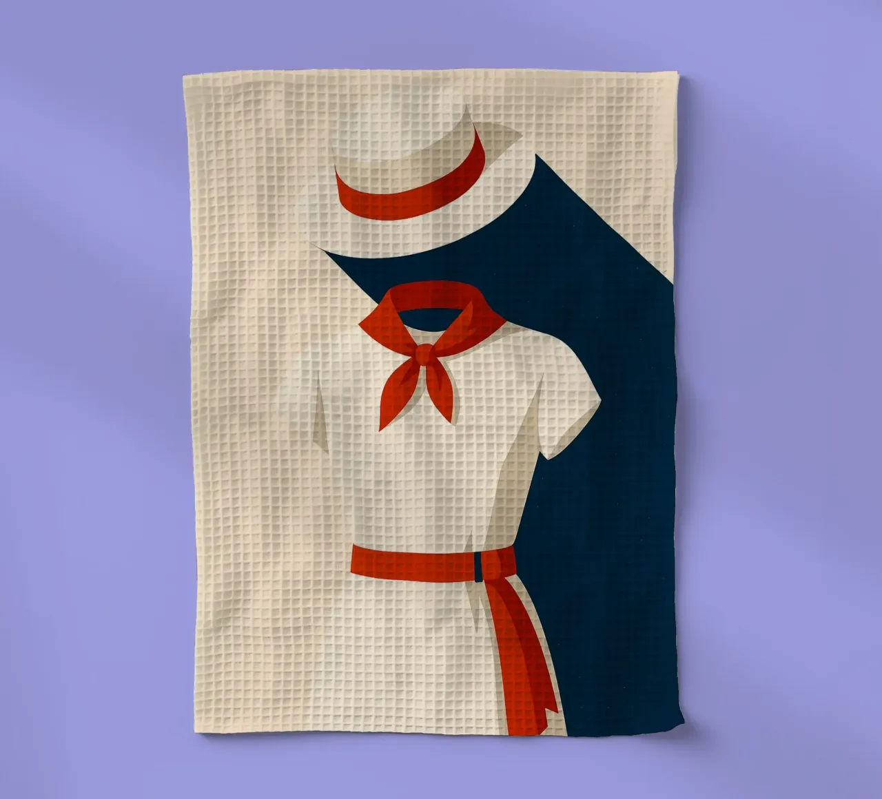 Donna basca - Eleganza femminile in rosso e bianco canovaccio da cucina da JETLAG | affiches voyage