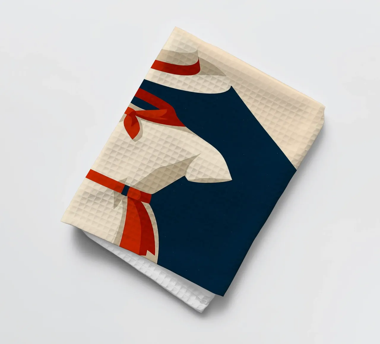 Donna basca - Eleganza femminile in rosso e bianco canovaccio da cucina da JETLAG | affiches voyage