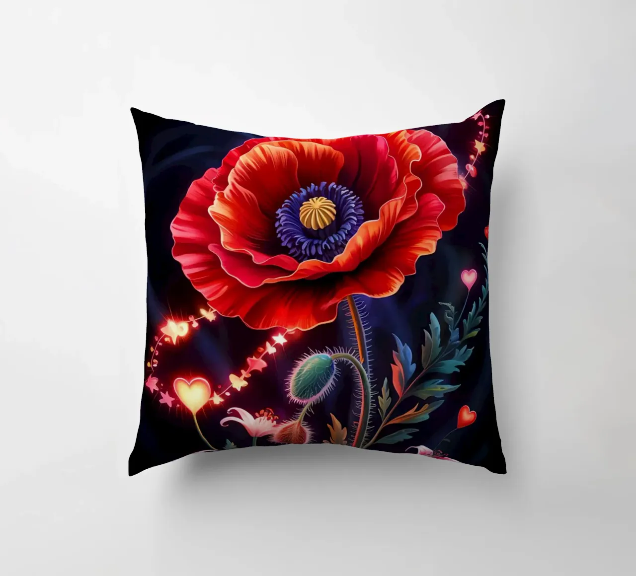 Red Flower Glowing cuscino da Jeff Studio