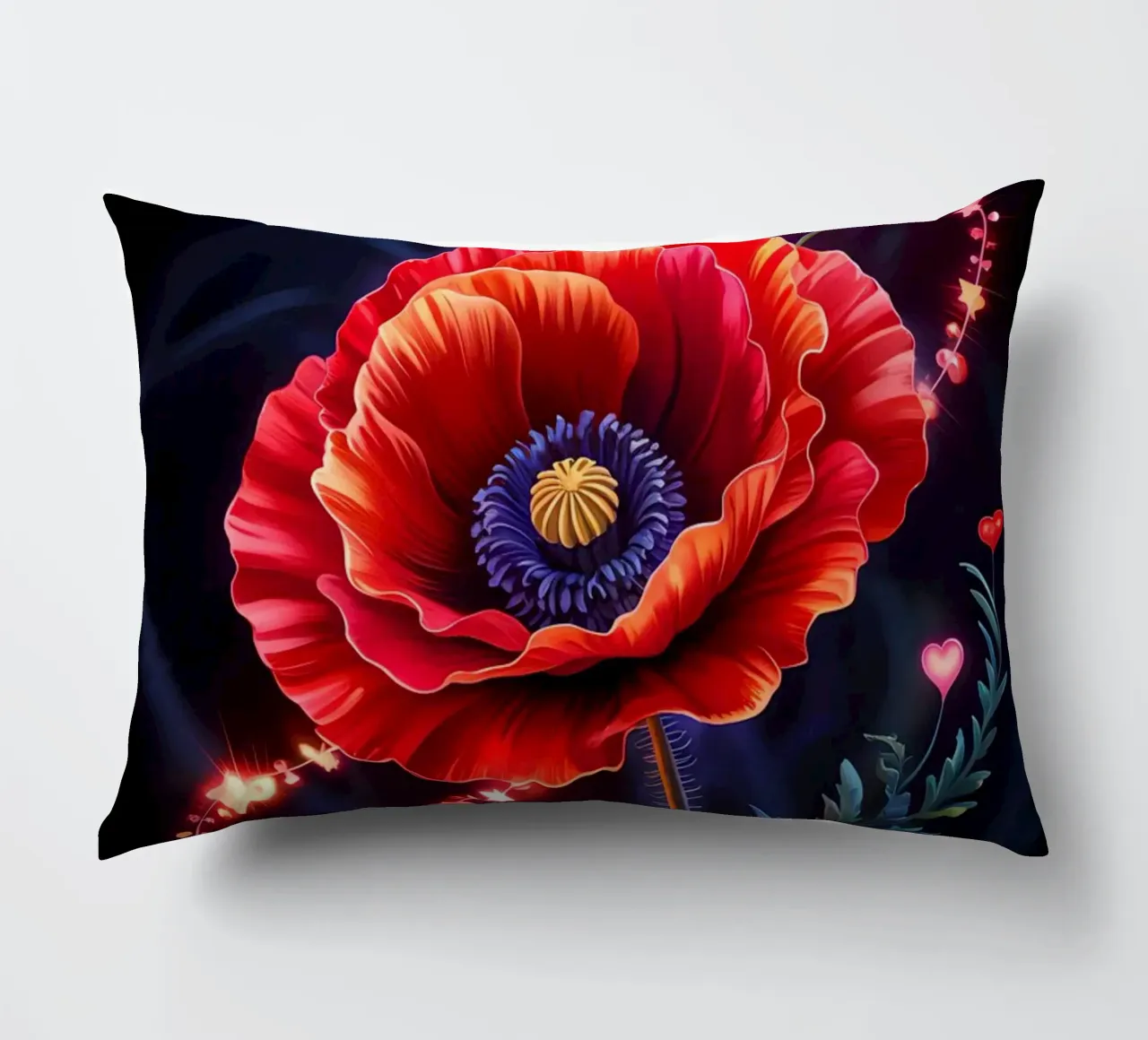 Red Flower Glowing cuscino da Jeff Studio