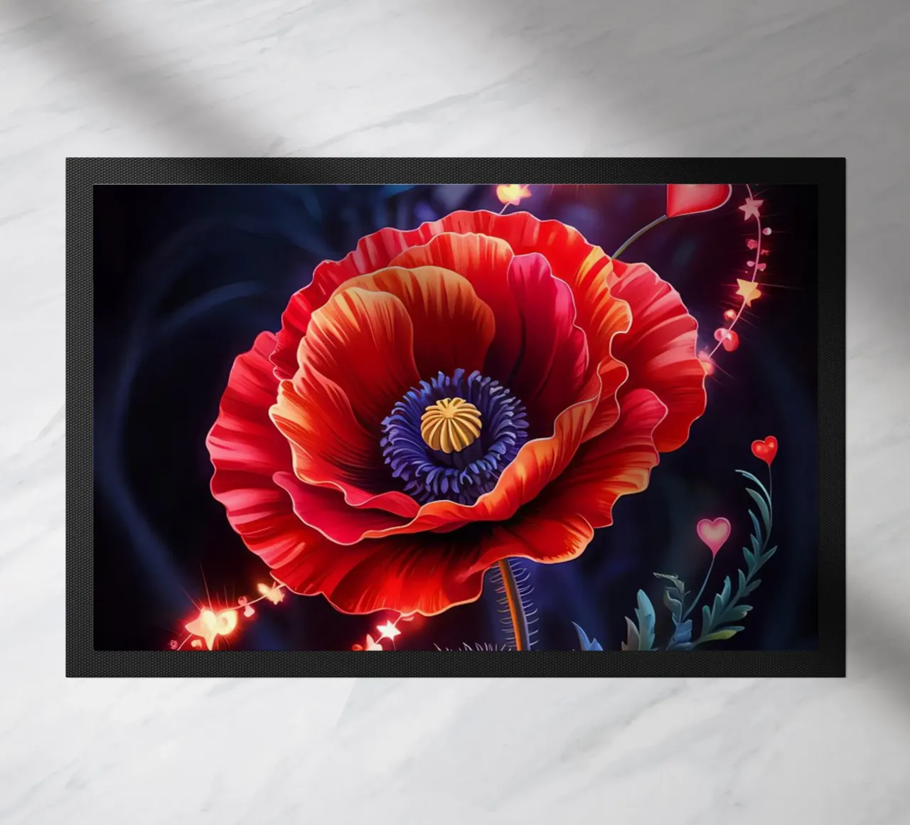 Red Flower Glowing zerbino da Jeff Studio