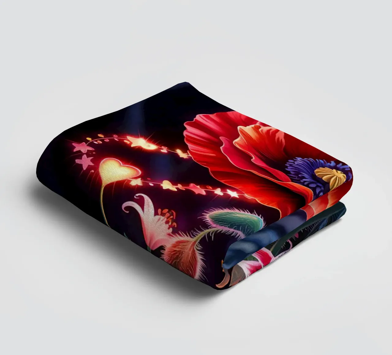 Red Flower Glowing asciugamano da bagno da Jeff Studio