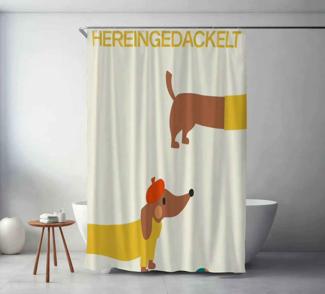 Come in / Hereingedackelt tenda da doccia da Attaboy Dsgn