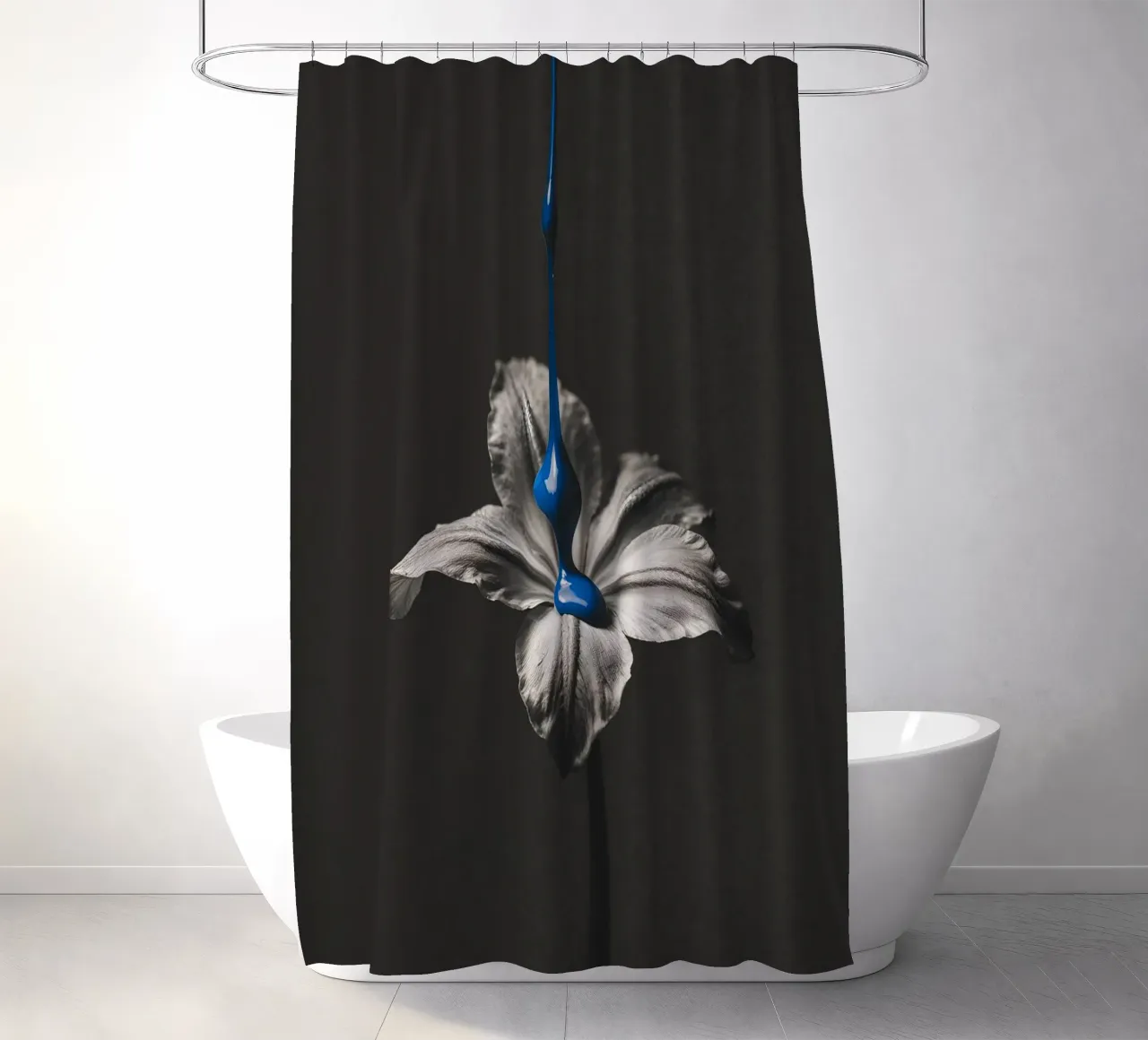 Blue Bloom cortina de baño de BLICKPUNKT
