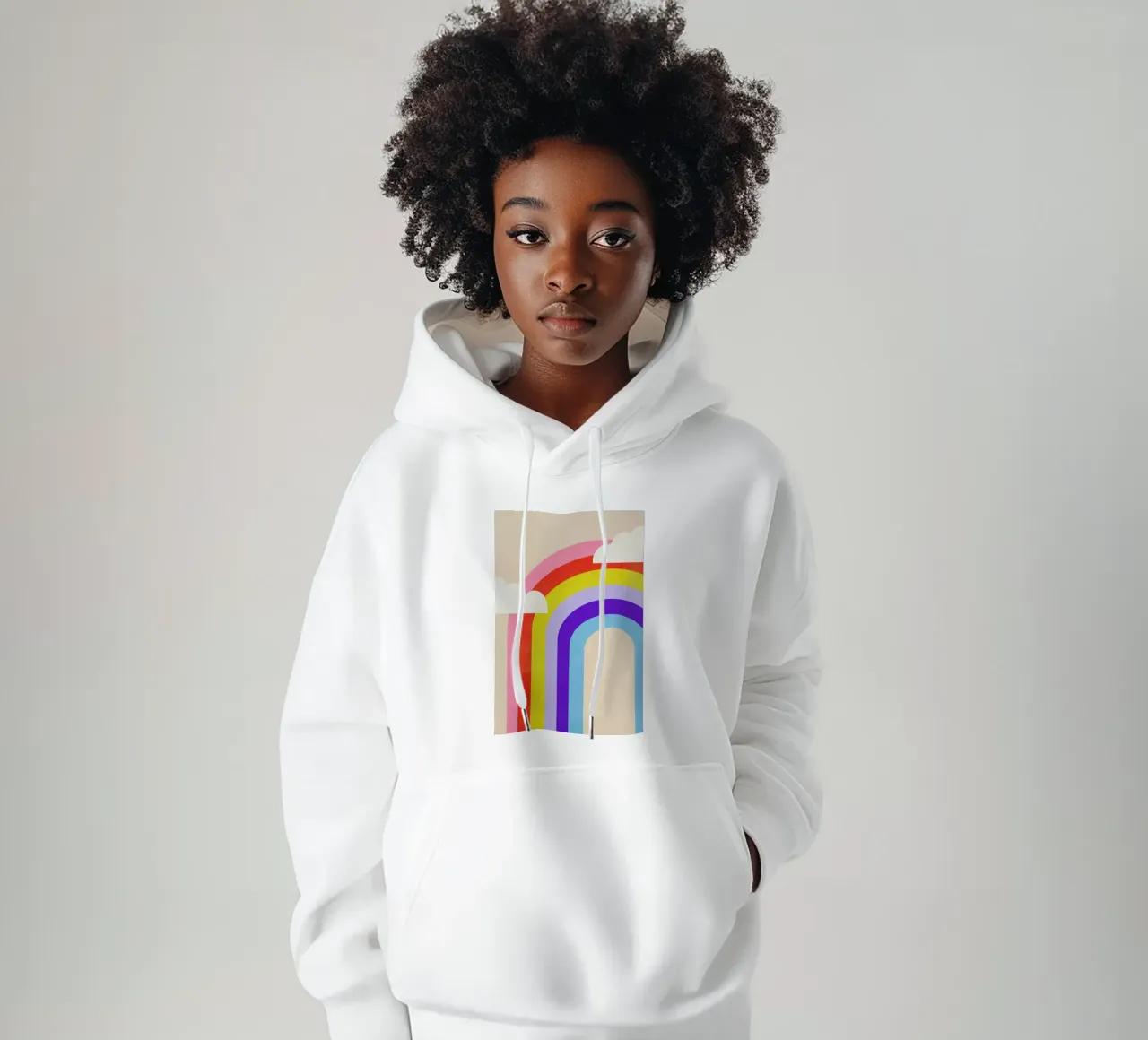 Rainbow and Clouds hoodie van Little Flourishes