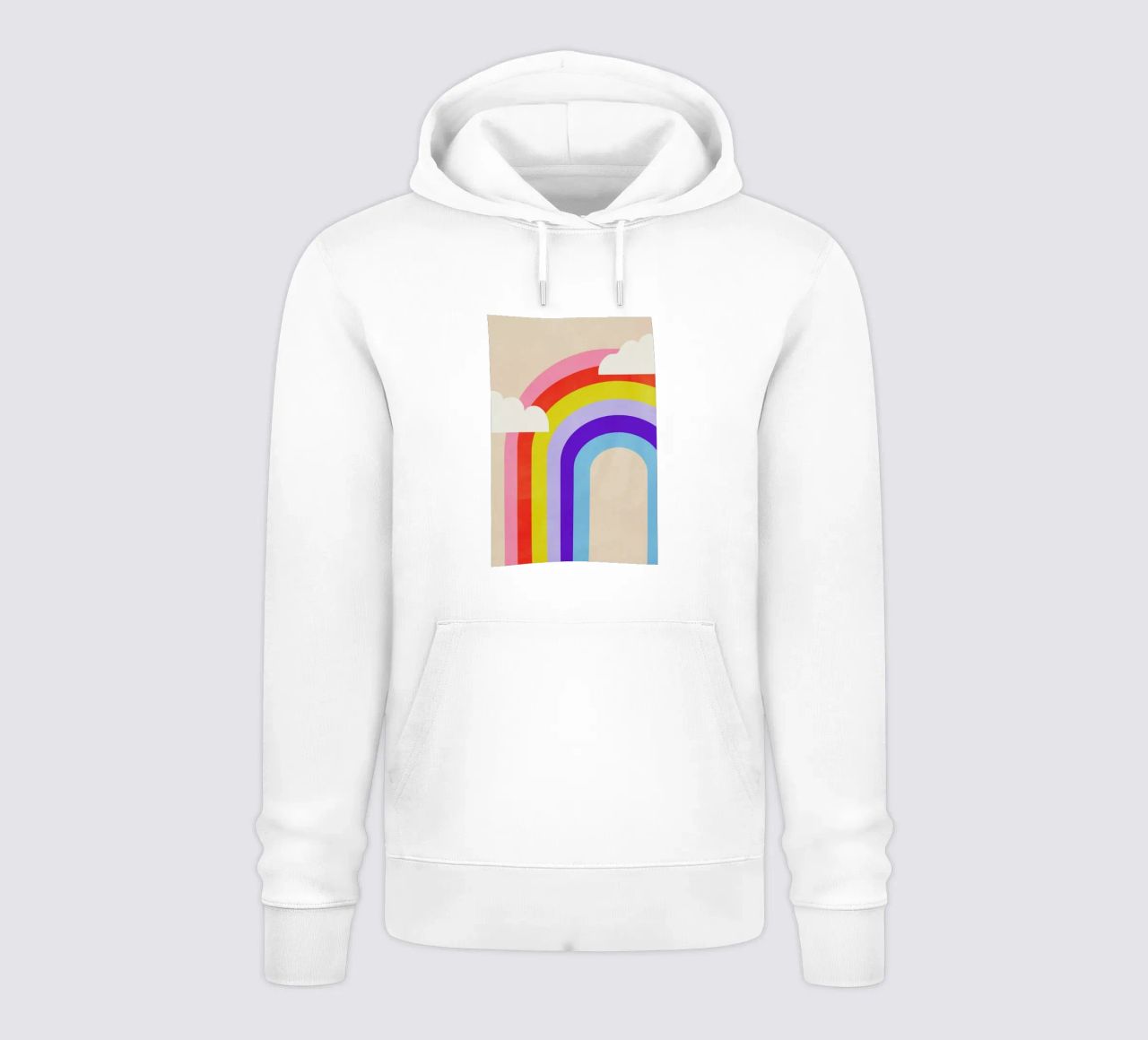 Rainbow and Clouds felpa con cappuccio da Little Flourishes