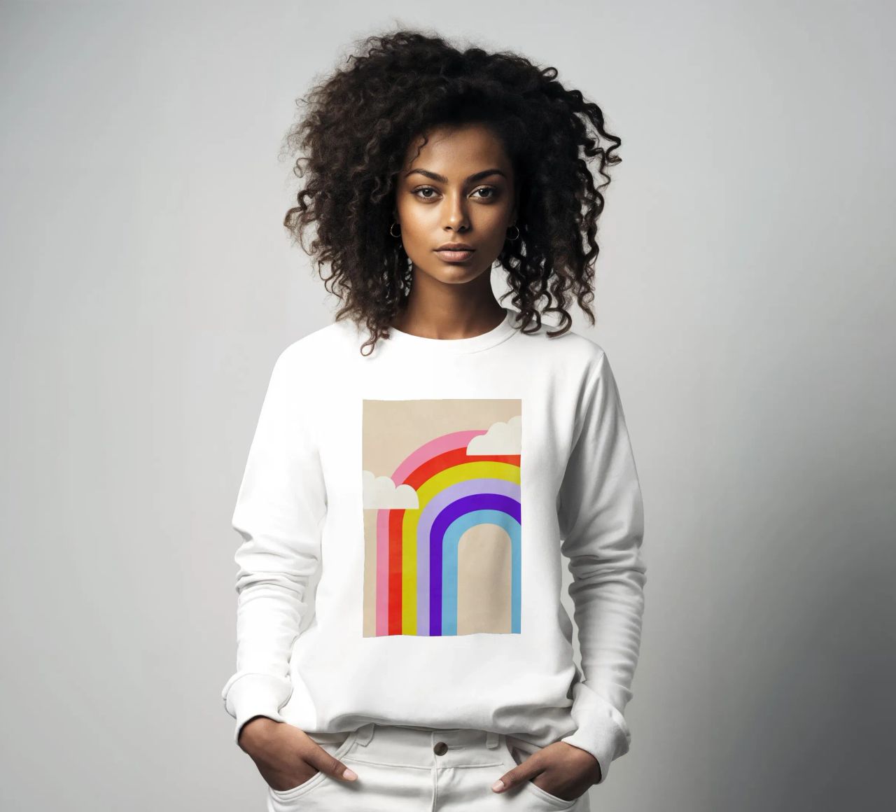 Rainbow and Clouds felpa da Little Flourishes