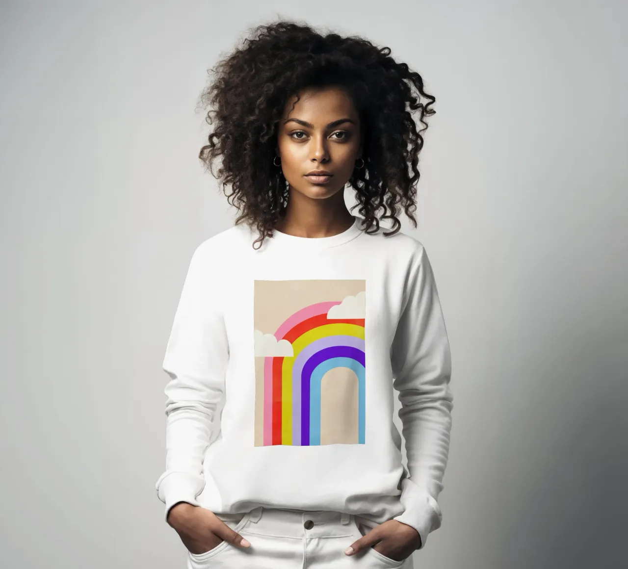 Rainbow and Clouds felpa da Little Flourishes