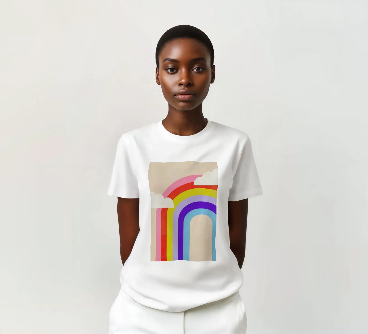Rainbow and Clouds t-shirt da Little Flourishes