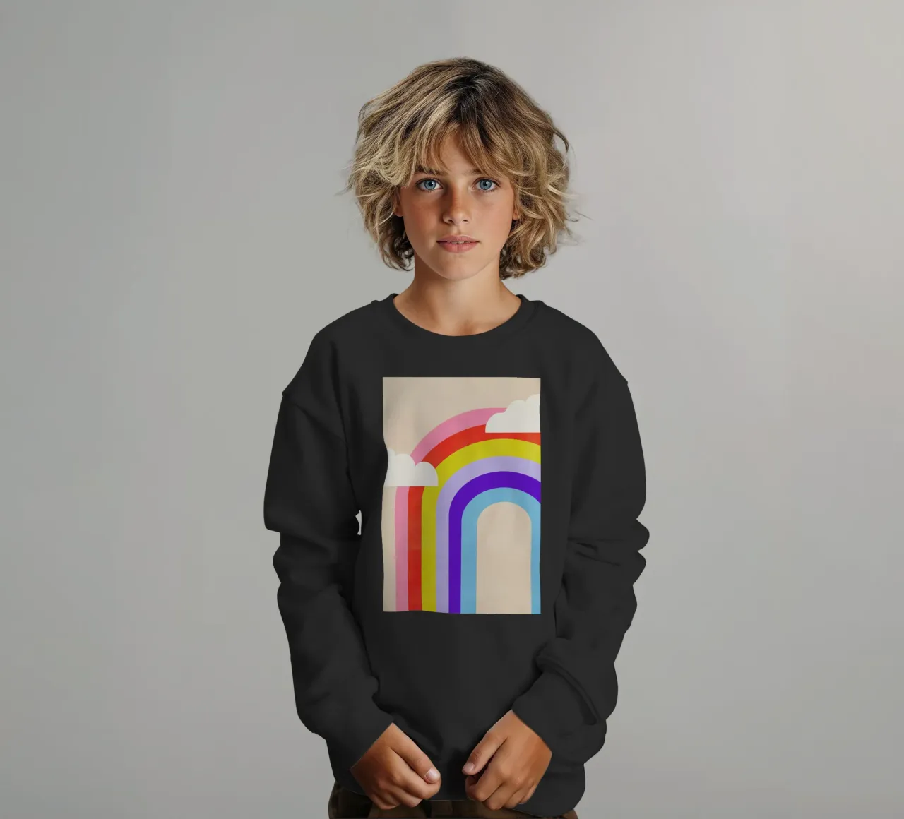 Rainbow and Clouds felpa bambino da Little Flourishes