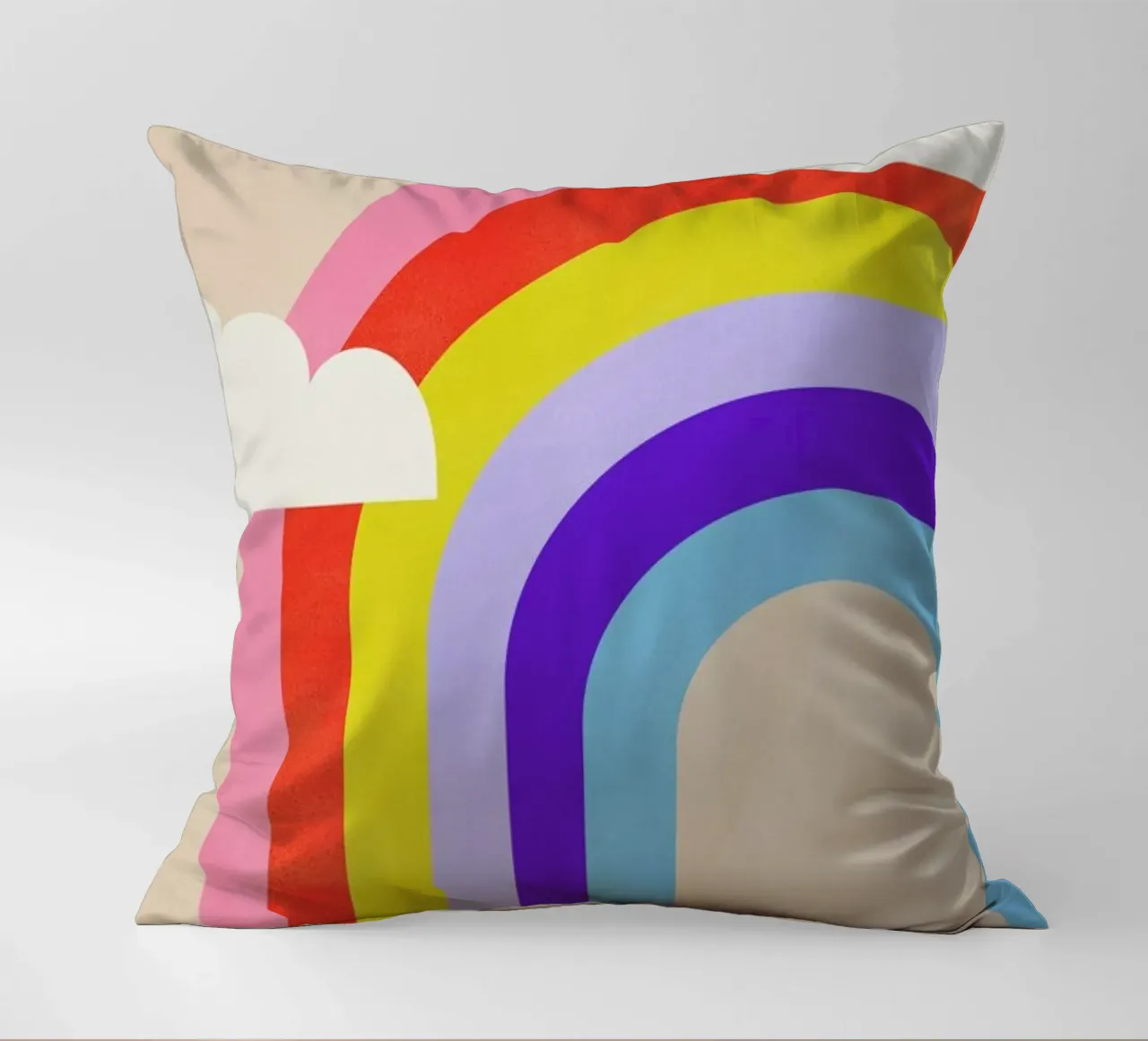 Rainbow and Clouds cuscino da Little Flourishes