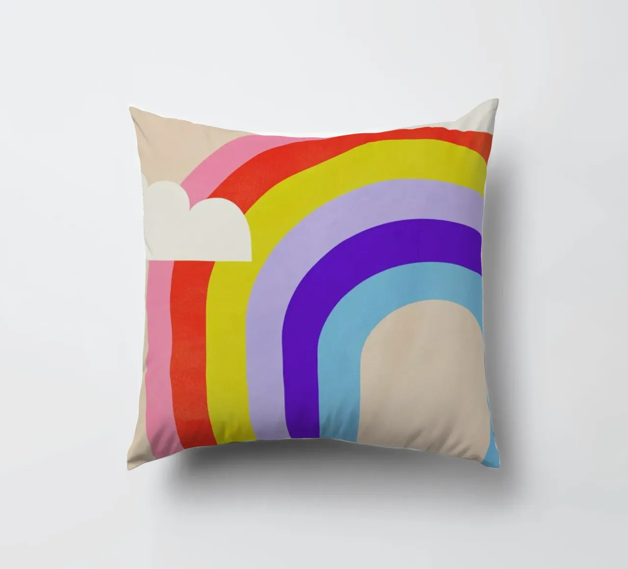 Rainbow and Clouds cuscino da Little Flourishes