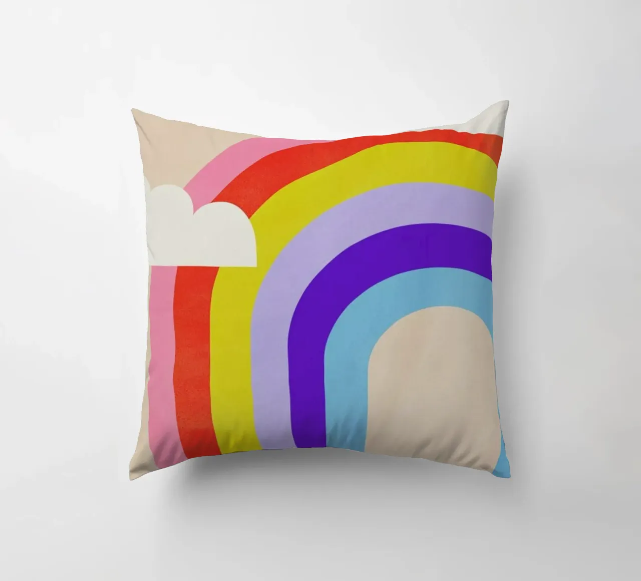Rainbow and Clouds cuscino da Little Flourishes