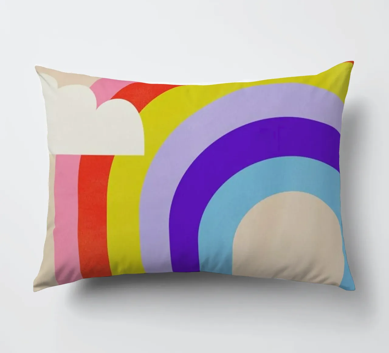 Rainbow and Clouds cuscino da Little Flourishes