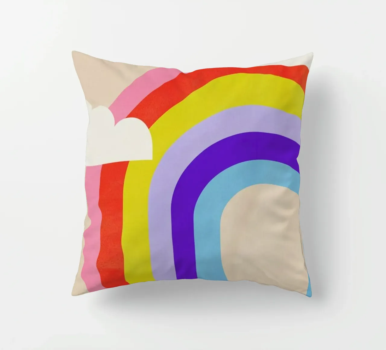 Rainbow and Clouds cuscino da Little Flourishes
