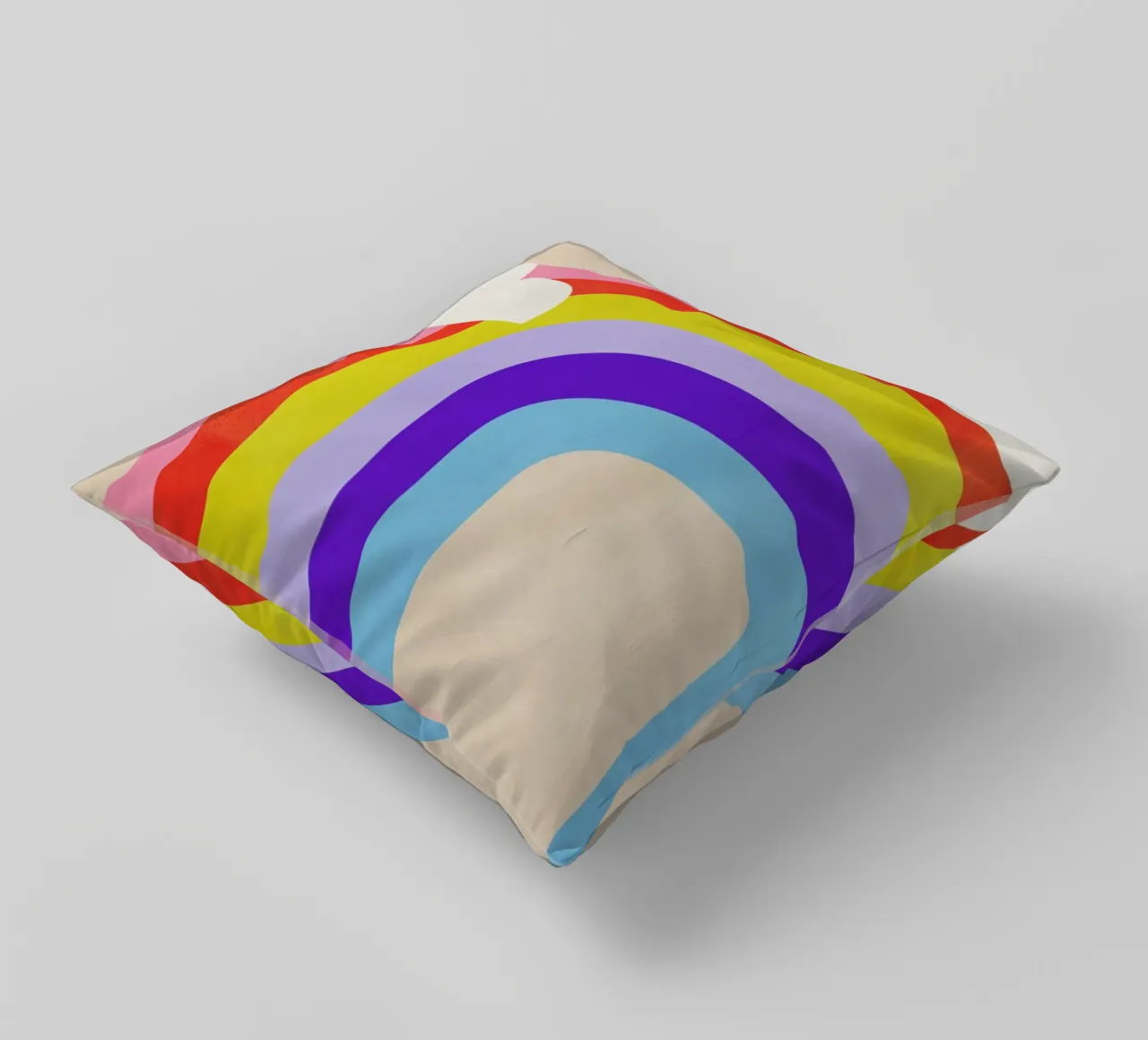 Rainbow and Clouds cojín de Little Flourishes