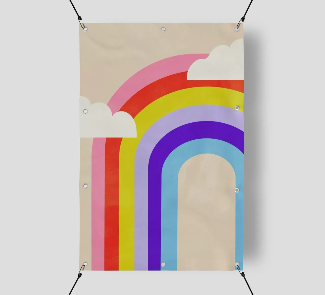 Rainbow and Clouds telo in pvc da Little Flourishes