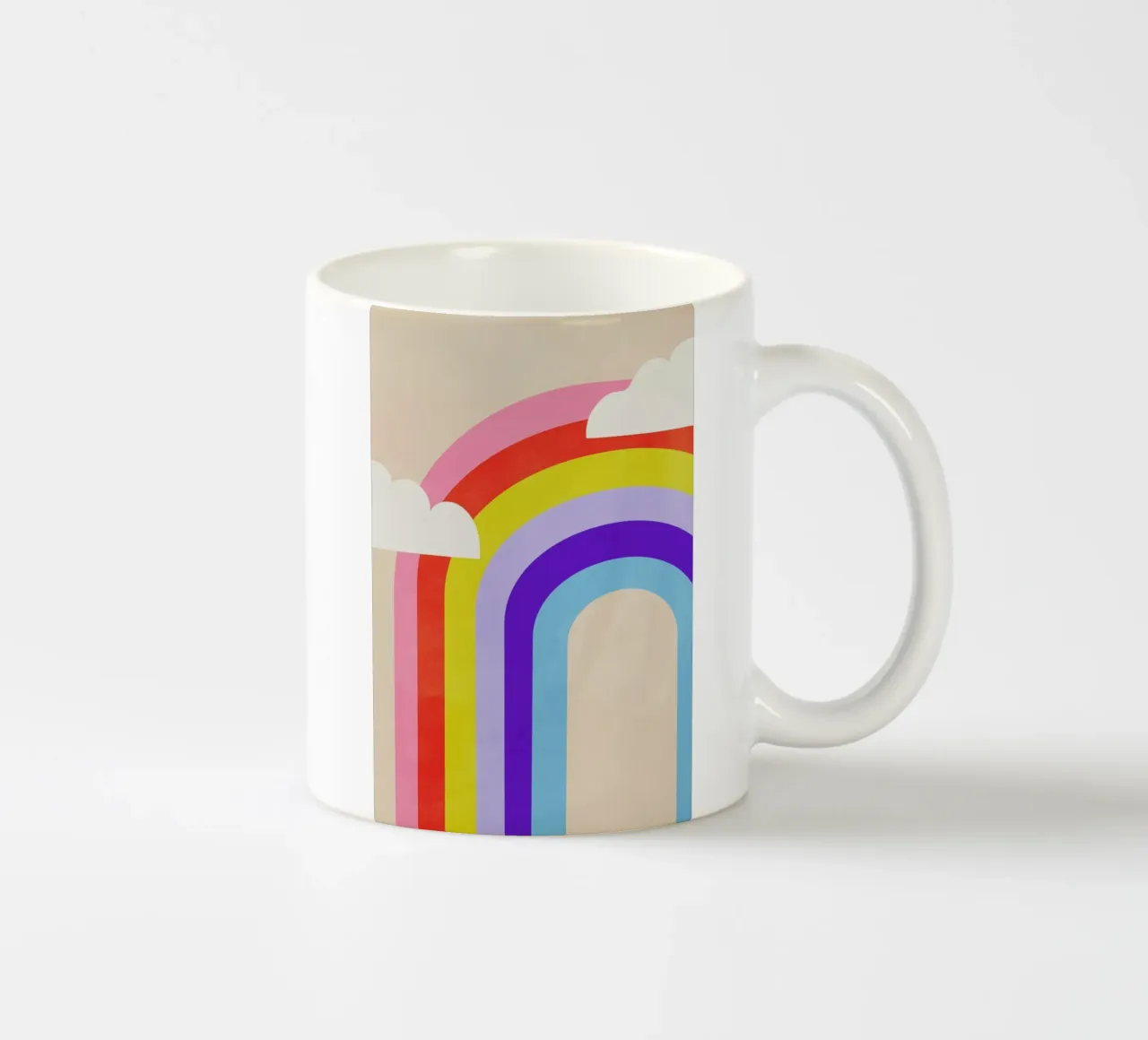 Rainbow and Clouds Keramik Tasse von Little Flourishes