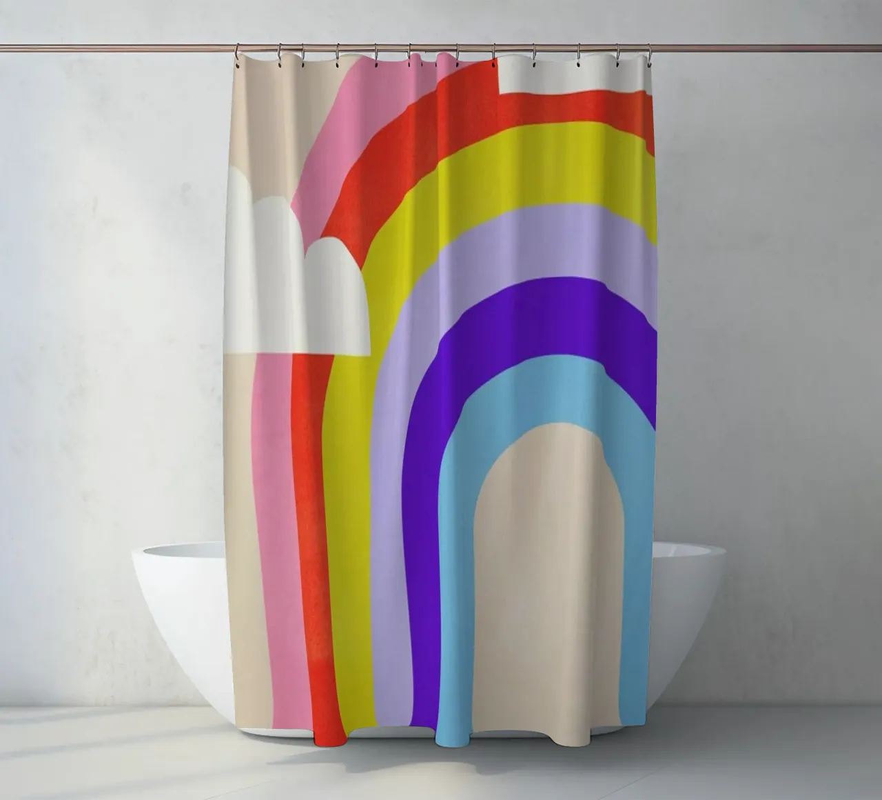 Rainbow and Clouds tenda da doccia da Little Flourishes