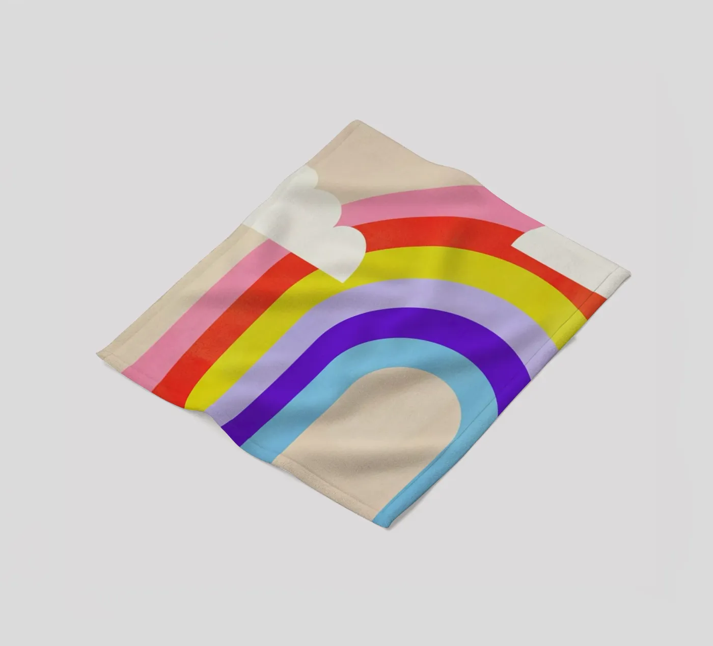 Rainbow and Clouds fleecedeken van Little Flourishes