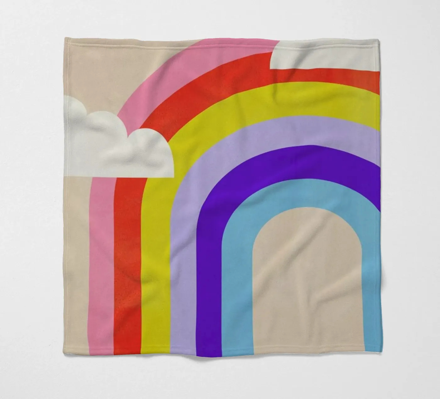 Rainbow and Clouds fleecedeken van Little Flourishes