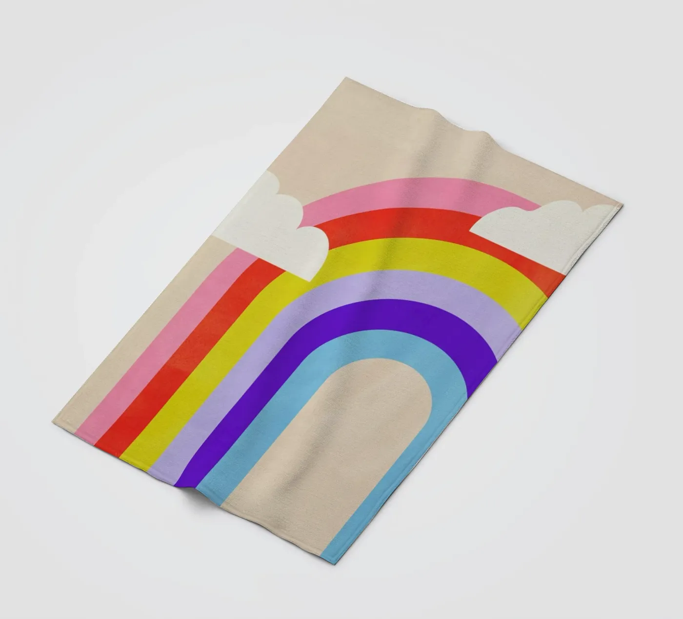 Rainbow and Clouds fleecedeken van Little Flourishes