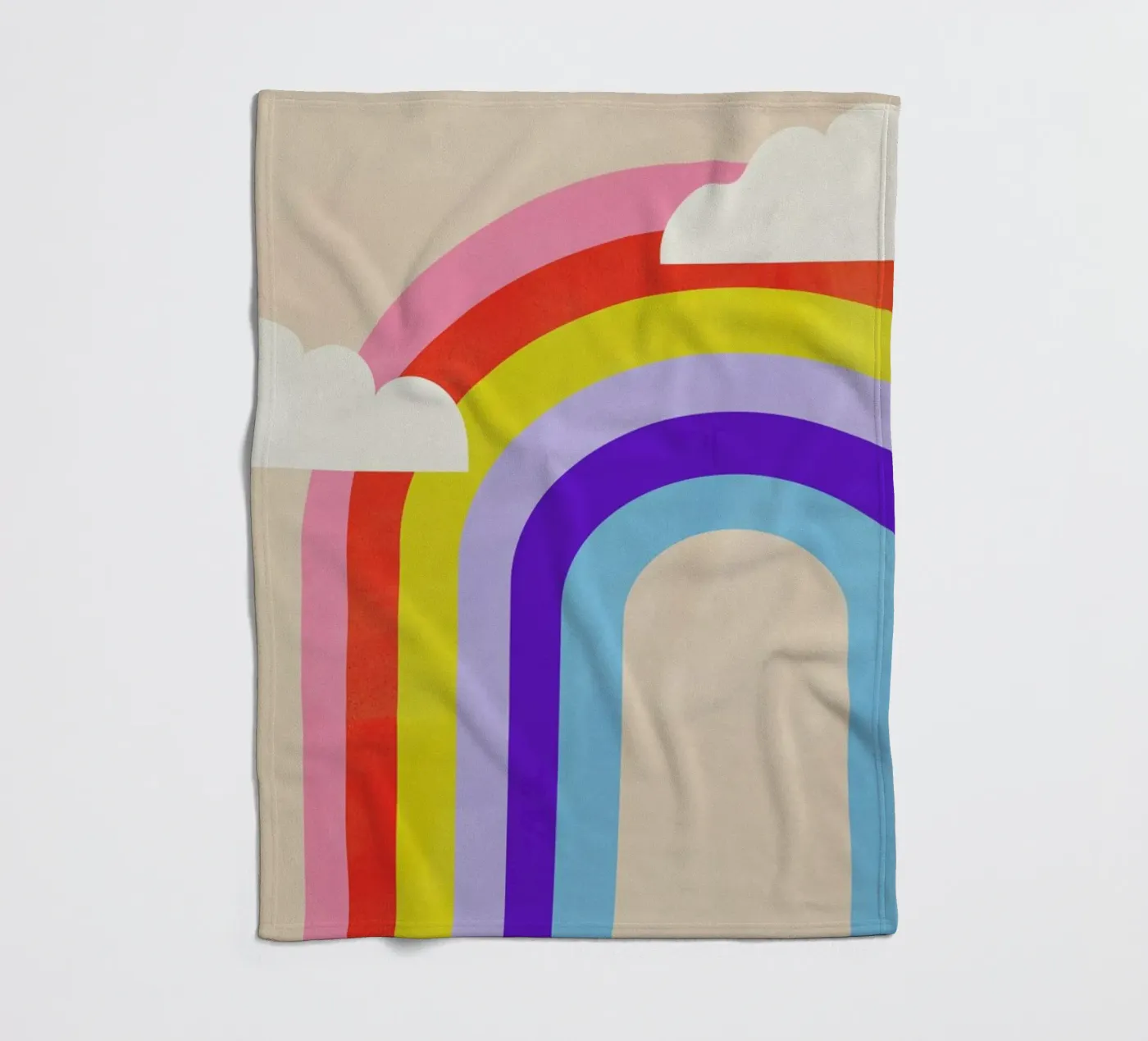 Rainbow and Clouds fleecedeken van Little Flourishes