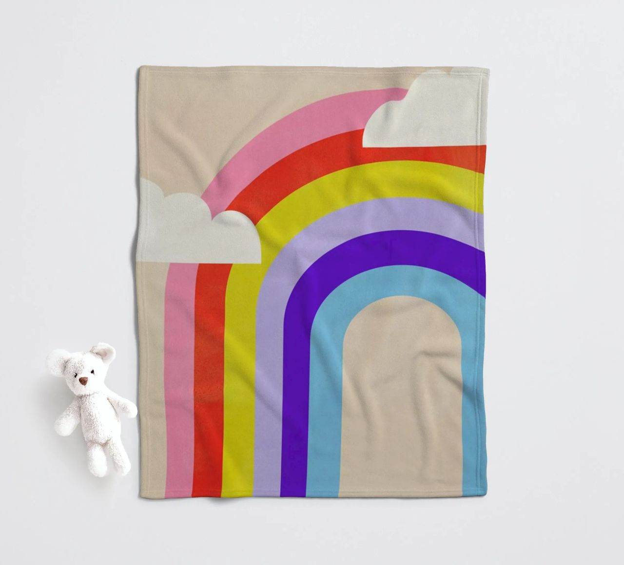 Rainbow and Clouds coperta in pile da Little Flourishes