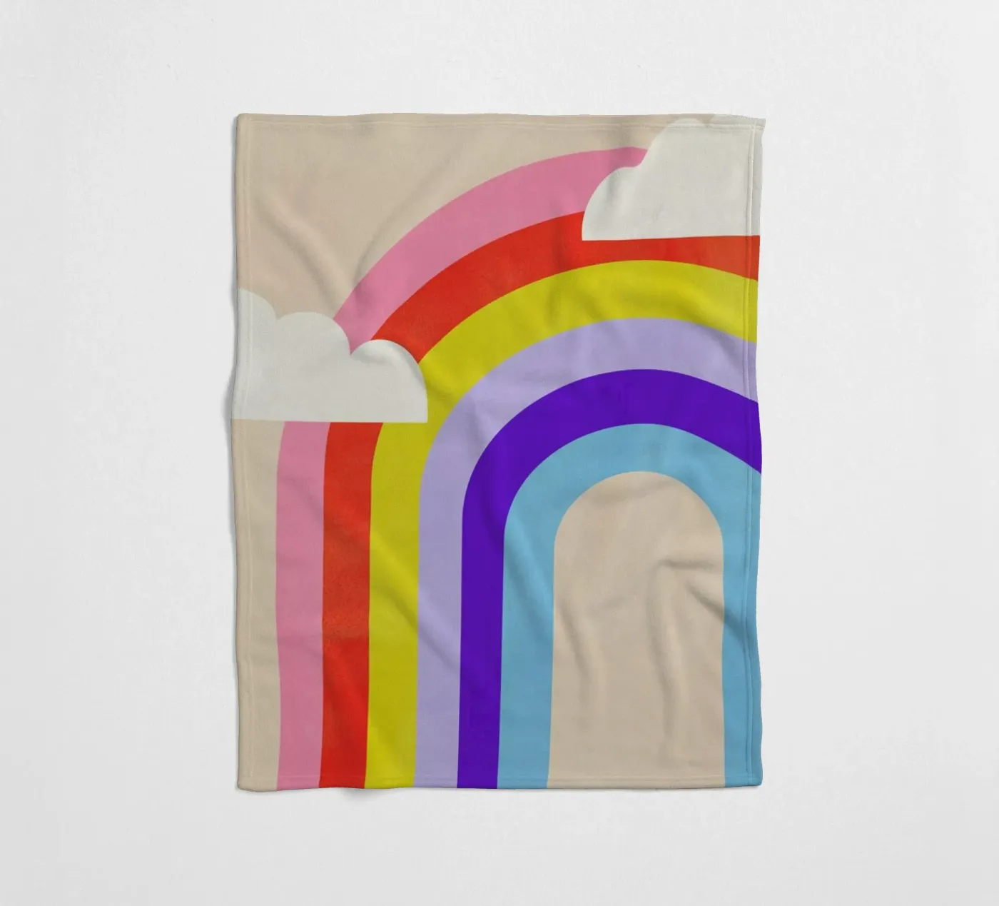 Rainbow and Clouds fleecedeken van Little Flourishes