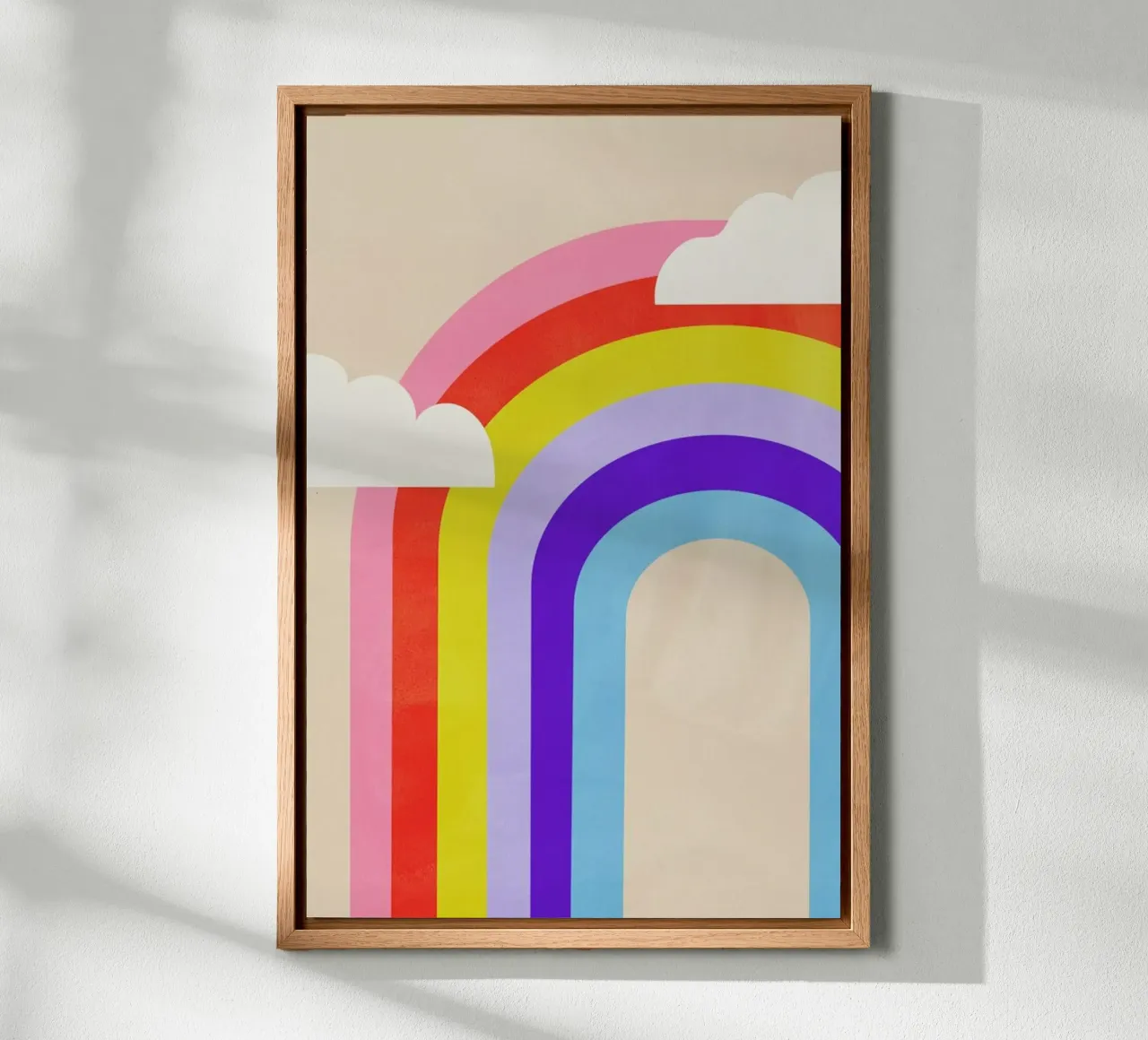 Rainbow and Clouds Leinwand von Little Flourishes