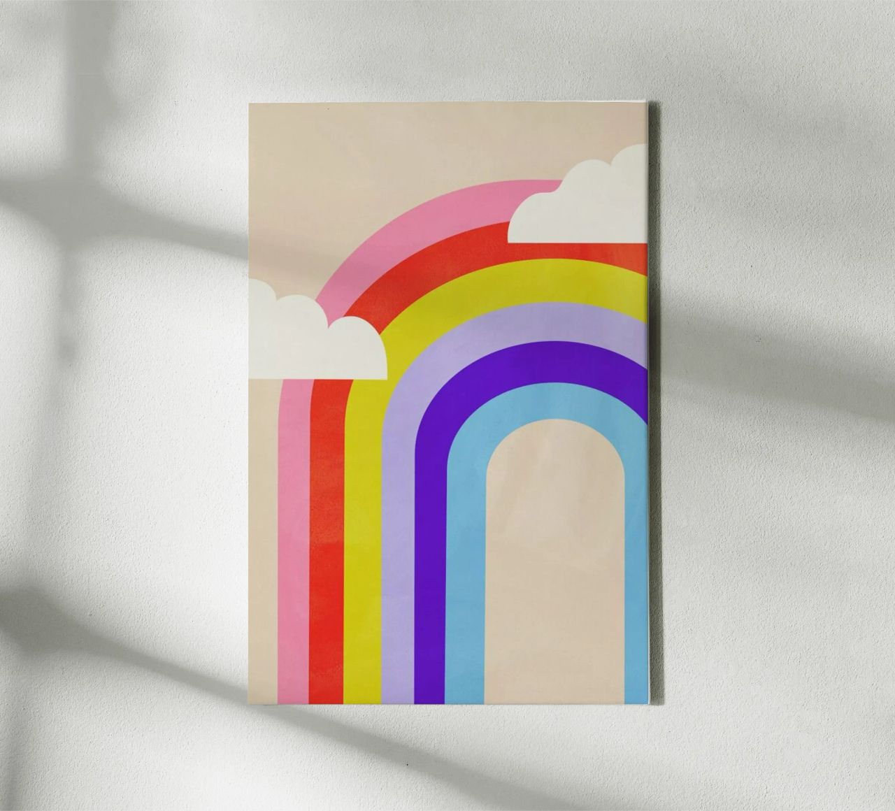Rainbow and Clouds canvas by Little Flourishes