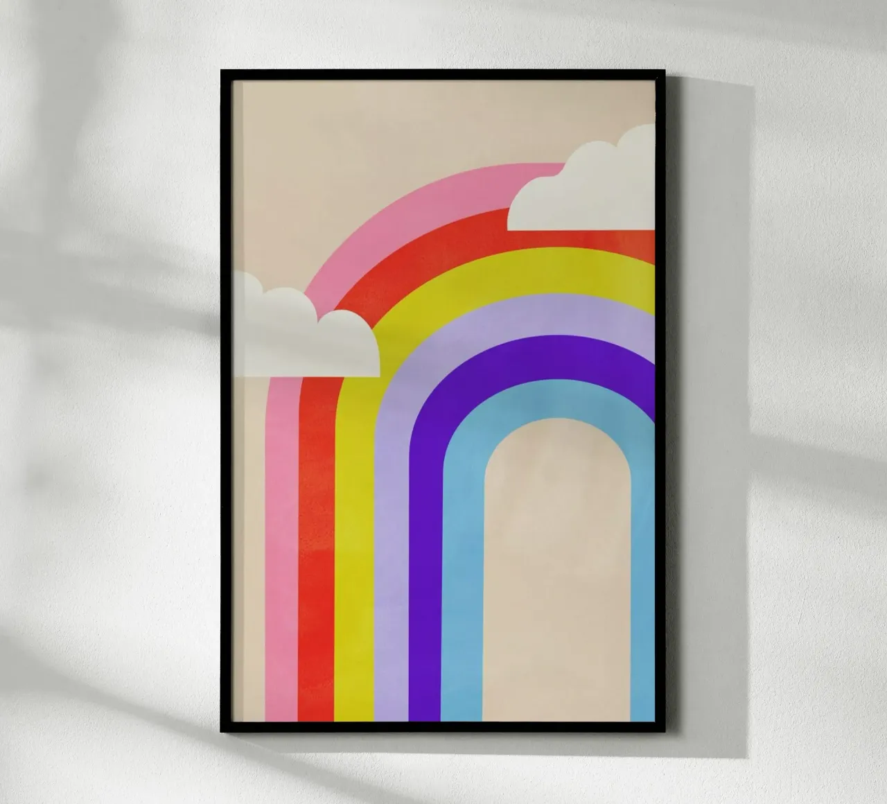 Rainbow and Clouds poster van Little Flourishes