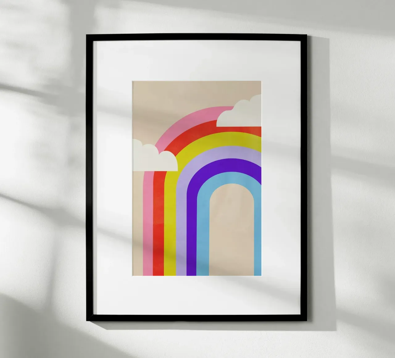 Rainbow and Clouds poster van Little Flourishes