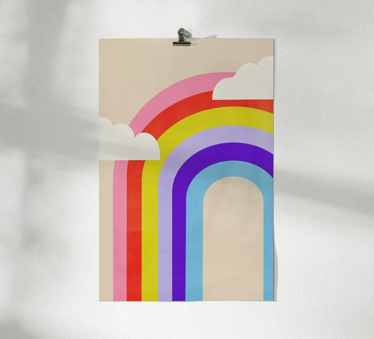 Rainbow and Clouds poster van Little Flourishes