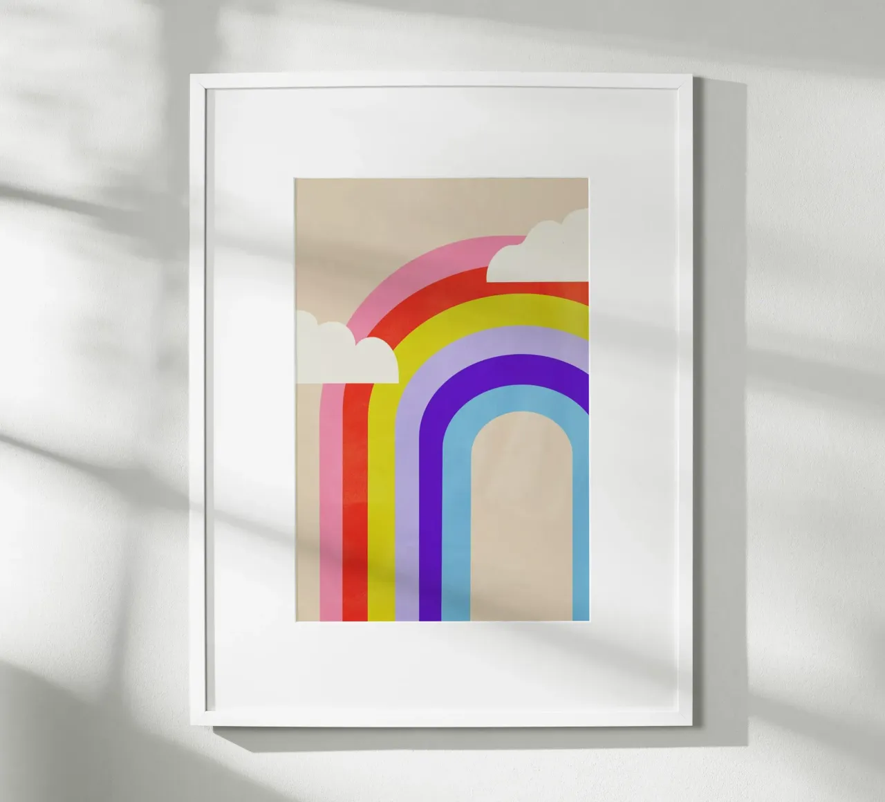 Rainbow and Clouds poster van Little Flourishes