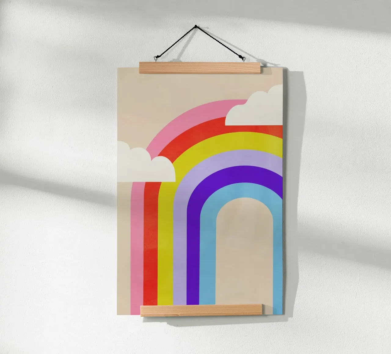 Rainbow and Clouds poster van Little Flourishes